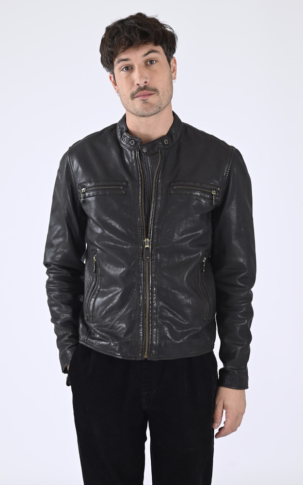 Blouson agneau Akronima noir Daytona 73