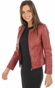 Perfecto femme rouge discount cuir