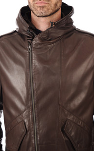 Blouson cuir fourrure online homme