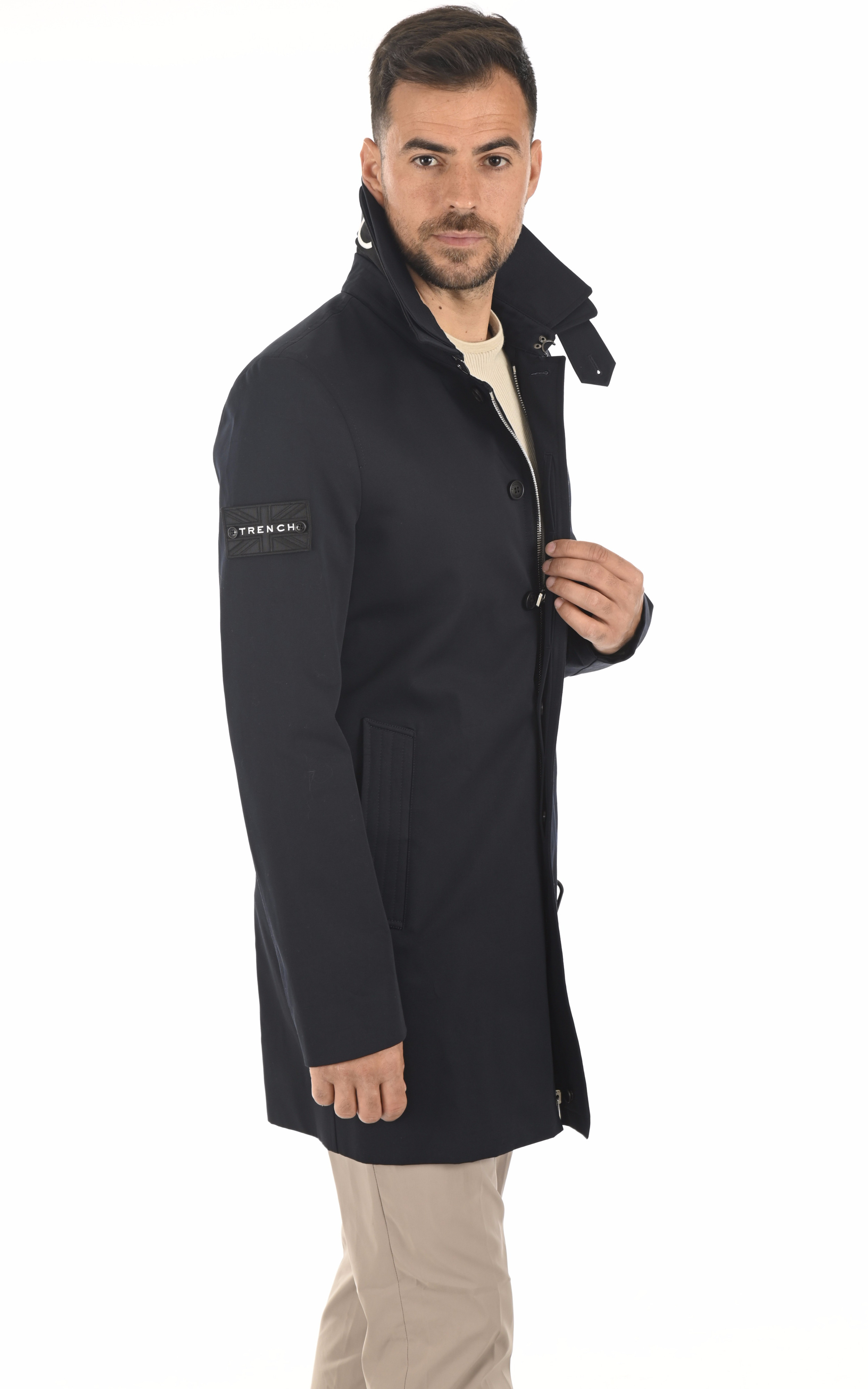 Trench Knigt Coat marine Trench London