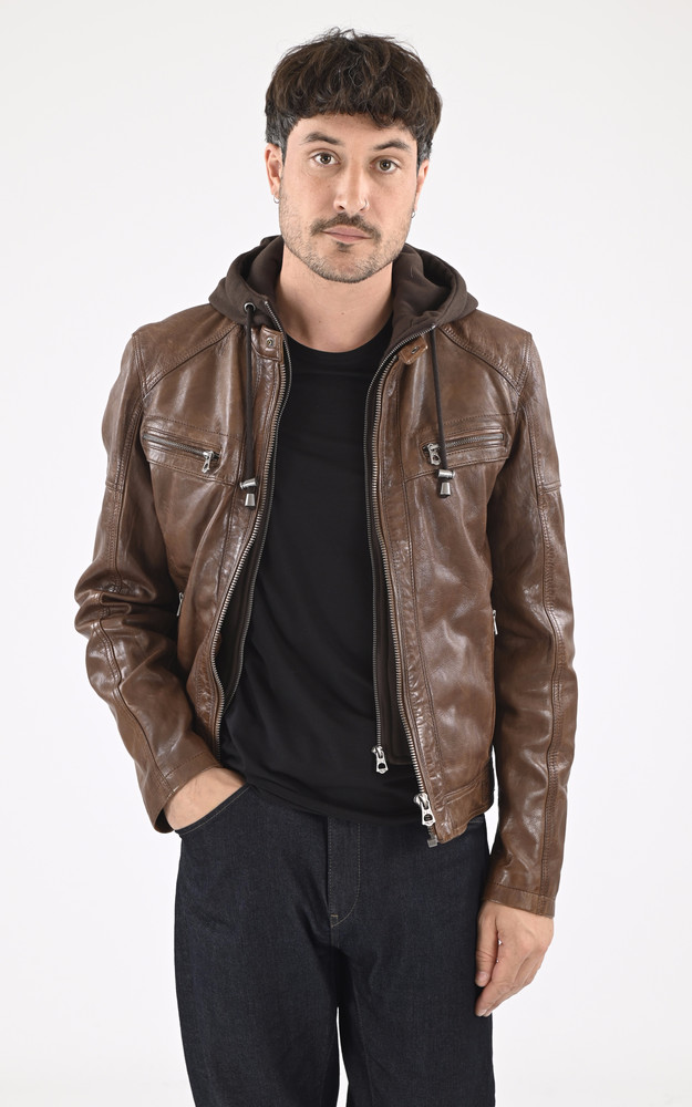 Blouson Bishop Cuir Avec Capuche Daytona 73