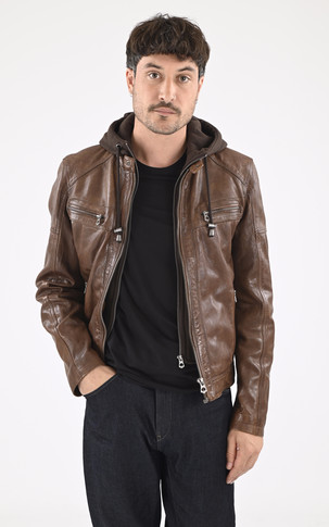 Blouson Bishop Cuir Avec Capuche