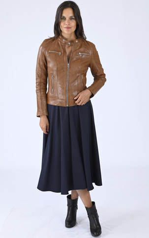 Blouson cuir Jolya Cognac