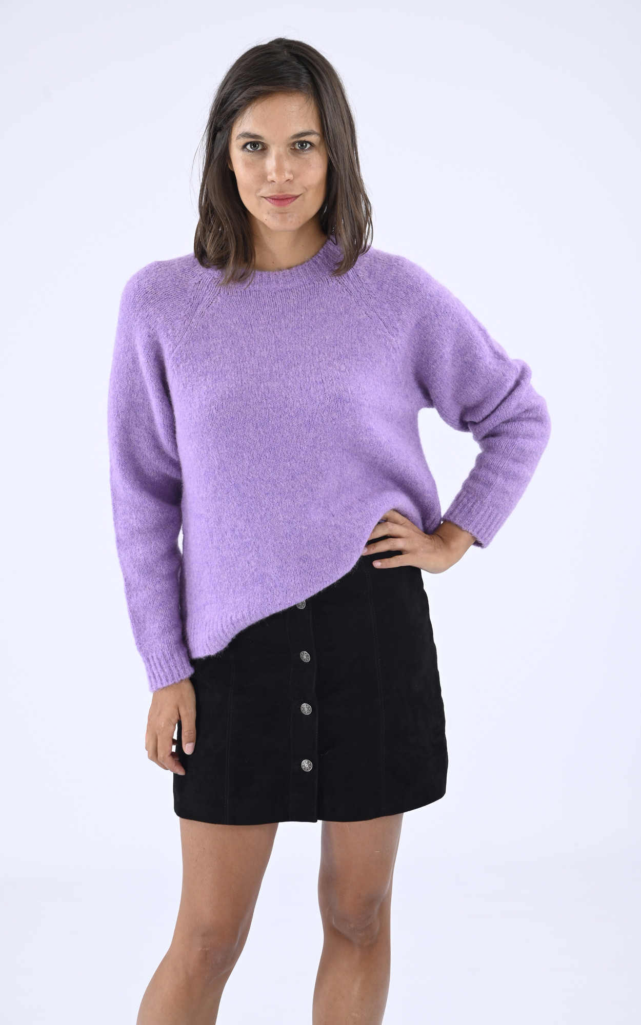 la canadienne Pull alpaga et laine oversize violet