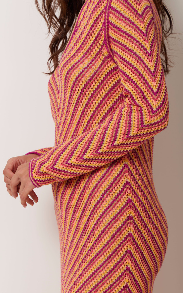 Robe longue Kimy crochet orange Notshy