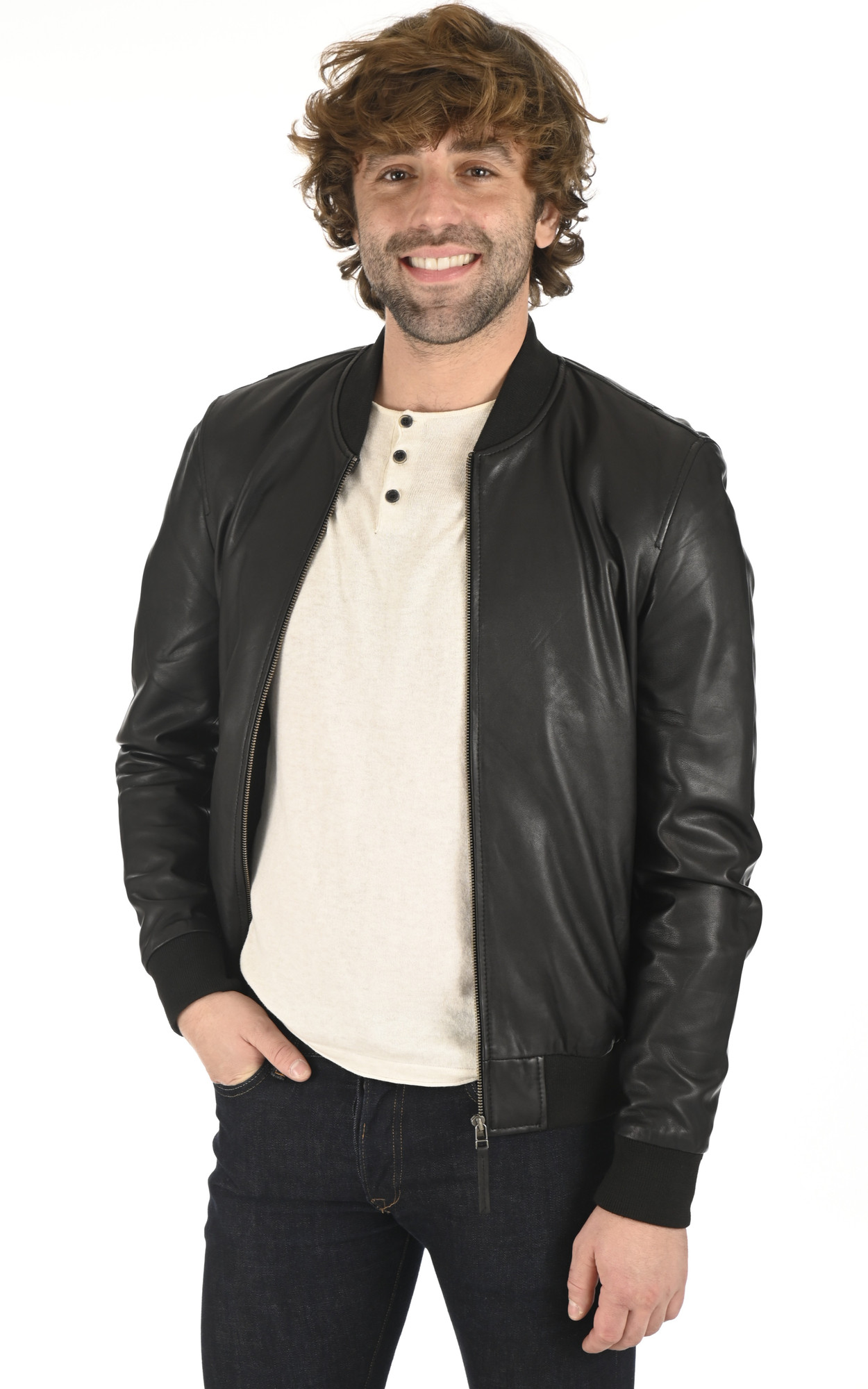 Blouson cuir agneau noir La Canadienne La Canadienne Blousons