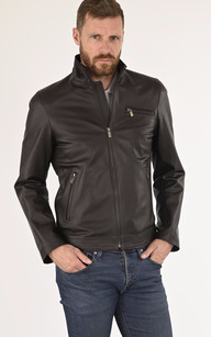 la canadienne Blouson agneau marron homme