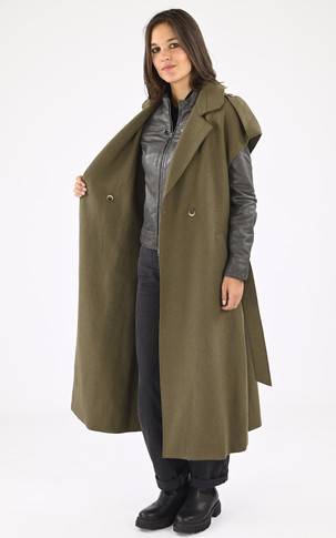 Manteau sans manche vert