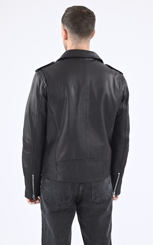 Blouson en cuir Rocky noir