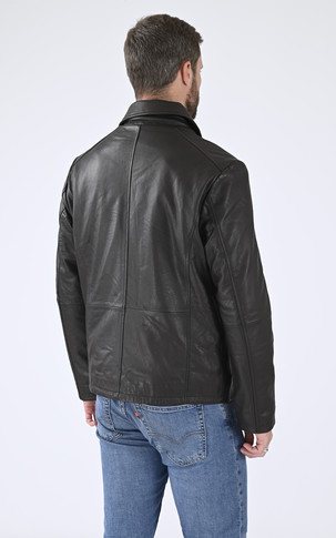 Blouson chaud cuir marron