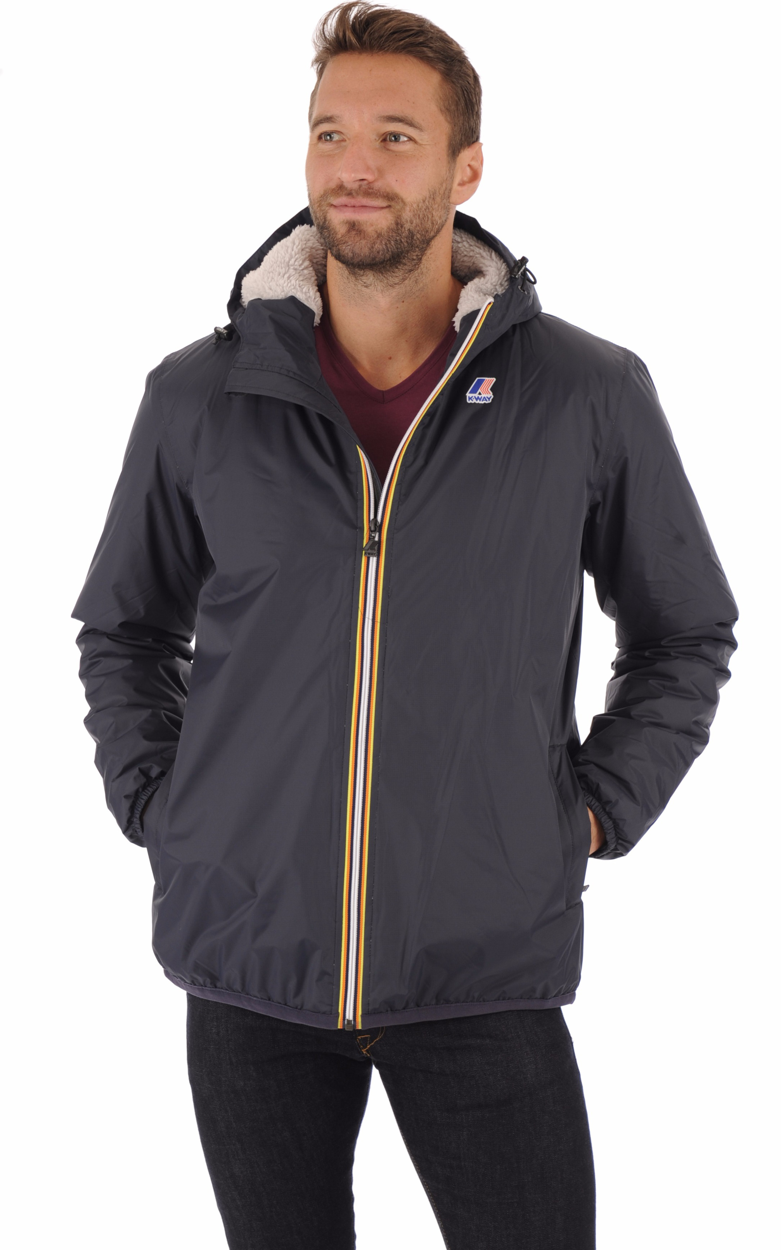 Coupevent Orsetto fourré polaire KWay La Canadienne CoupeVent / Imper. Textile Marine