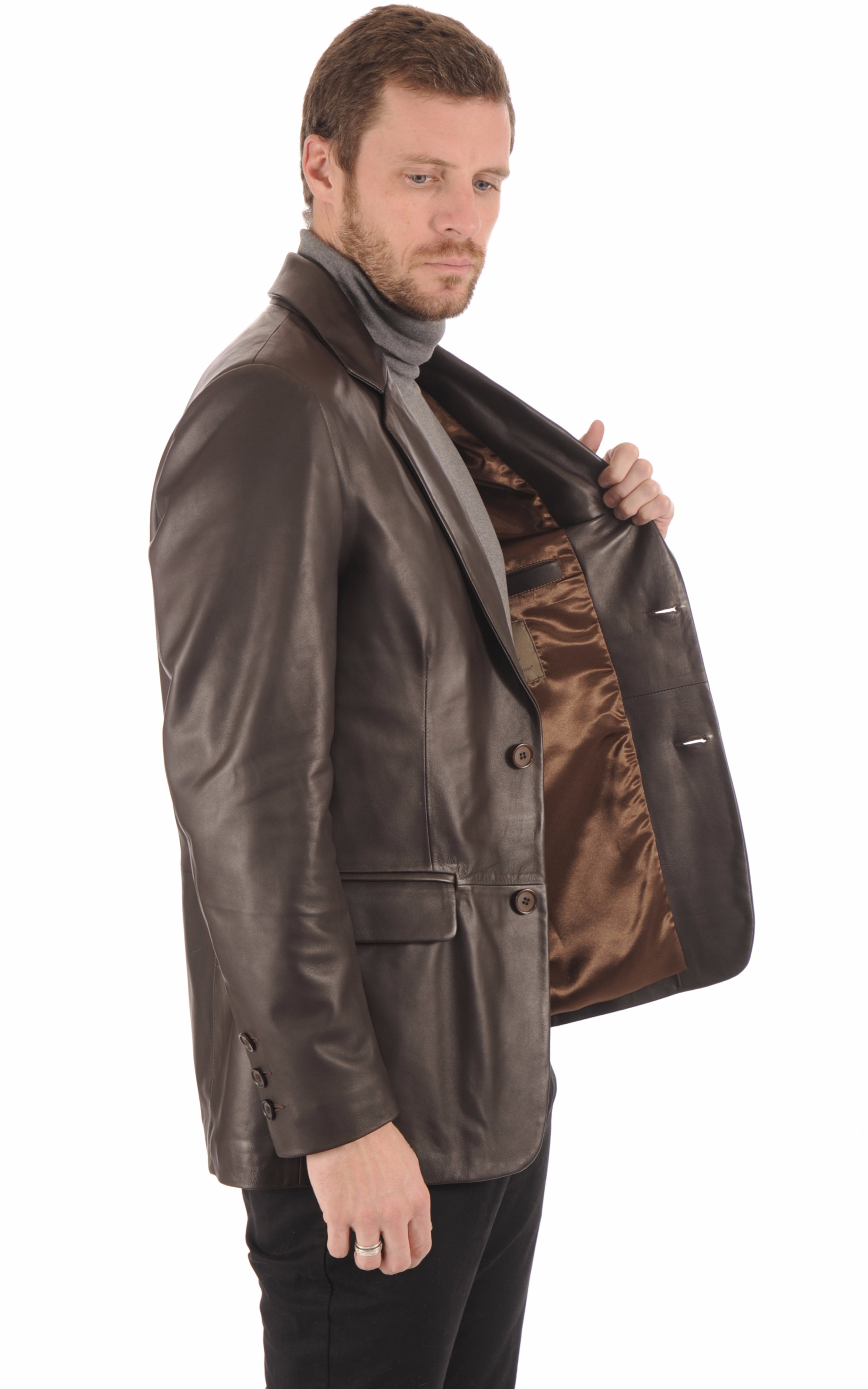 Blazer Cuir Marron Homme La Canadienne