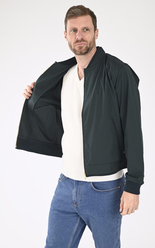 Blouson coton zippé vert