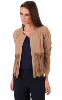 Blouson à Franges Cuir Velours