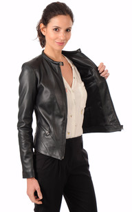 veste en cuir femme cintrée