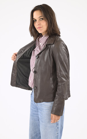 Veste cuir Lexia marron