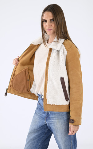 Blouson agneau Lcw Holly camel