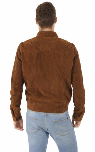 Blouson cuir velours Oragan Tobacco