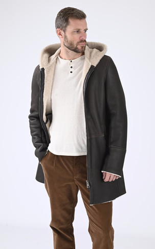 Manteau mouton marron foncé