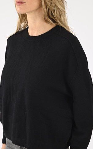 Pull laine cachemire noir