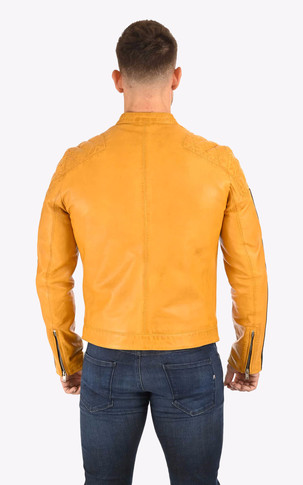 Blouson cuir Silverstone yellow