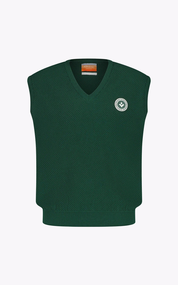 Pull sans manches coton vert Rivieras