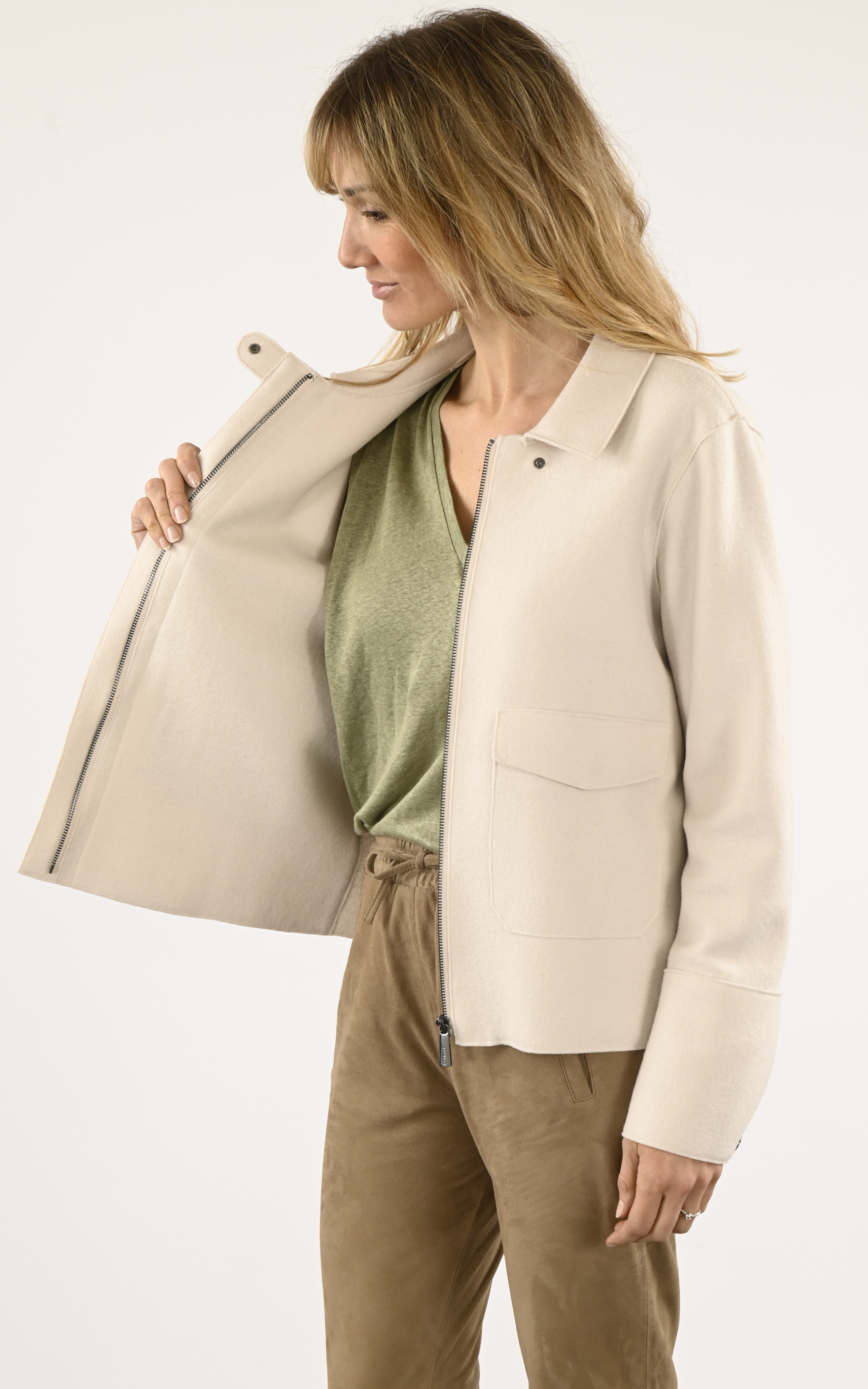 Veste laine Ambre beige Oakwood