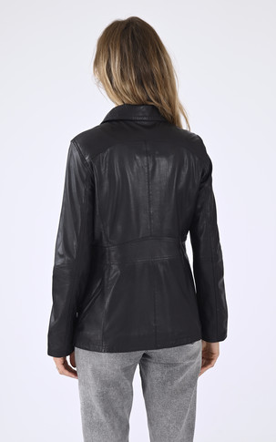 Veste confort cuir noir