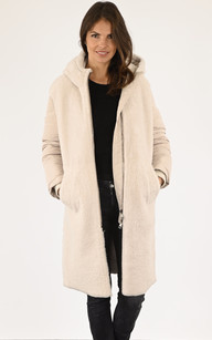 la canadienne Manteau long bi-matière blanc