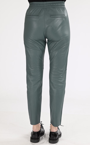 Pantalon jogpant cuir vert émeraude