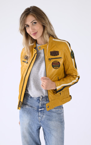 Blouson moto Wartbugy jaune