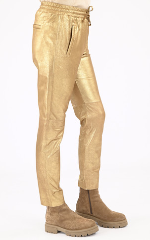 Pantalon jogpant cuir doré