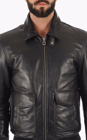 Blouson pilote cuir noir