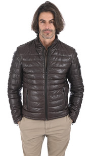 Veste doudoune cuir online homme