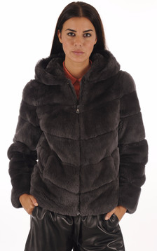 Blouson Fourrure Rex Gris Blouson Fourrure Rex Gris