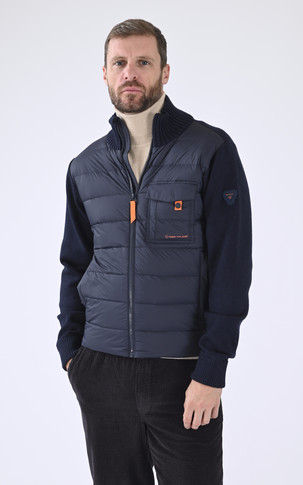 Gilet bi matière Laurenzo bleu marine