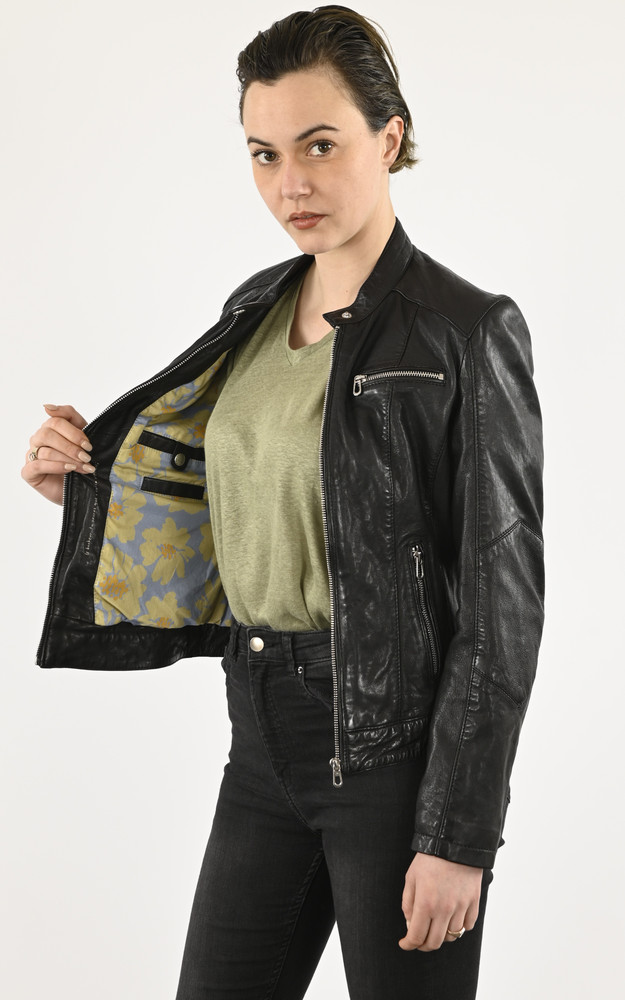 Blouson cuir Jolya Black Rose Garden