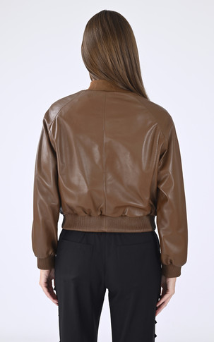 Blouson cuir Gaia Cognac