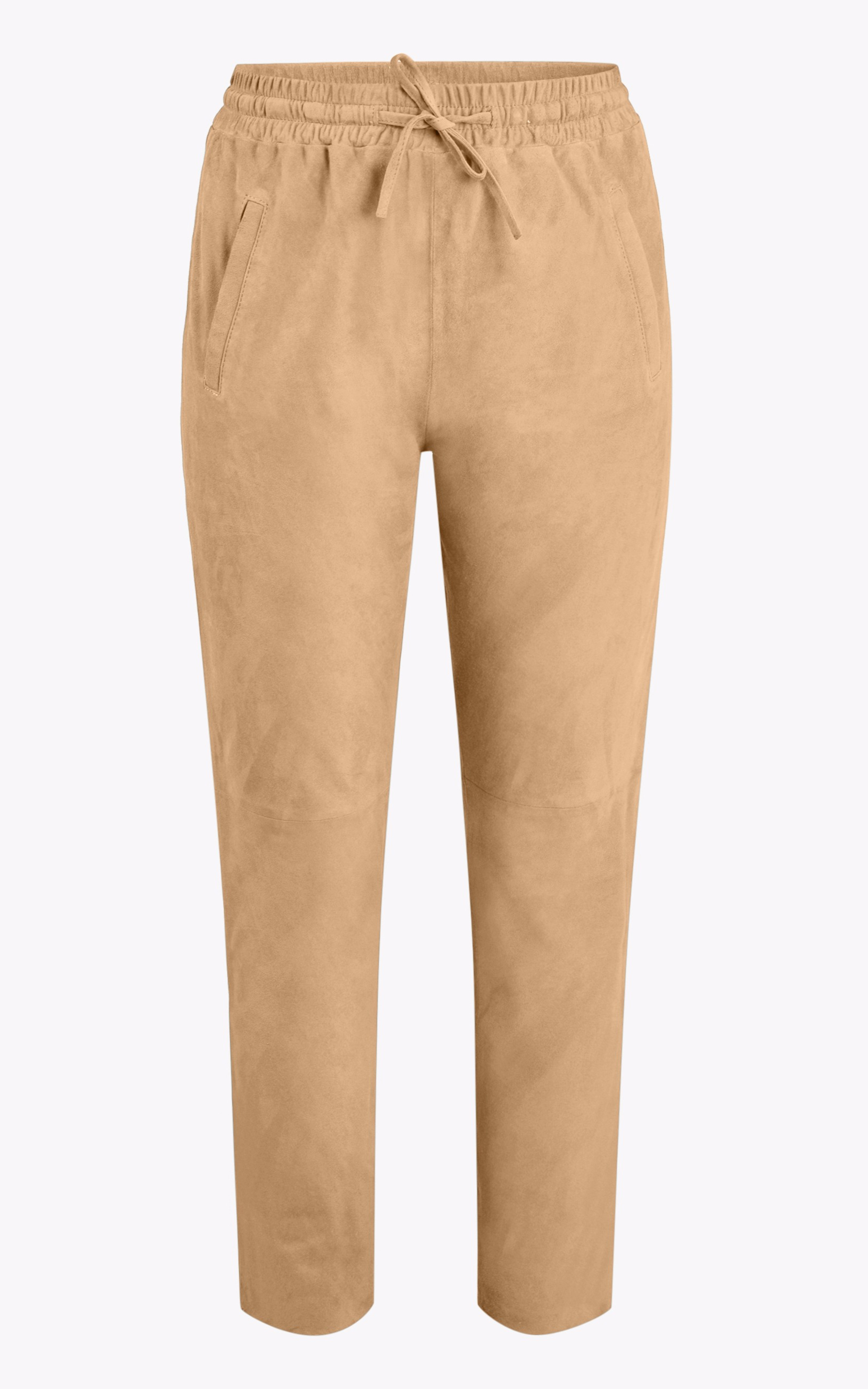 Pantalon jogpant cuir velours beige Oakwood