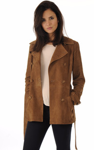 Veste marron femme discount daim