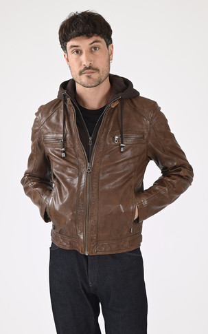 Blouson Bishop Cuir Avec Capuche