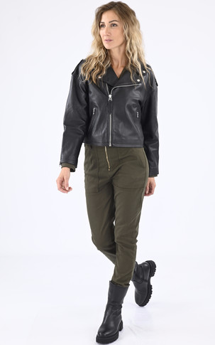 Blouson crop Lcwamber noir