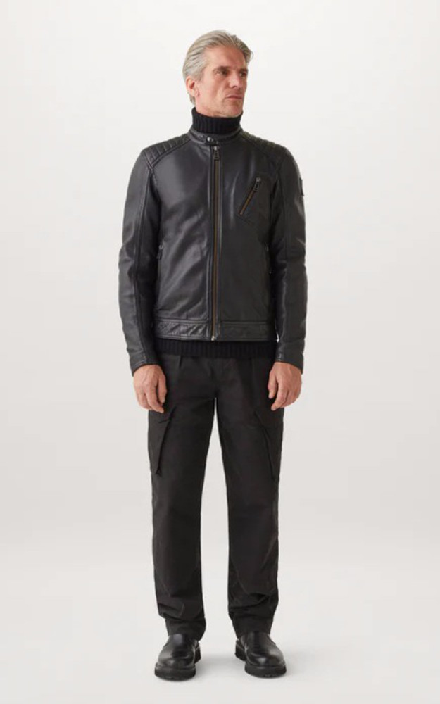 Blouson motard cuir noir Belstaff