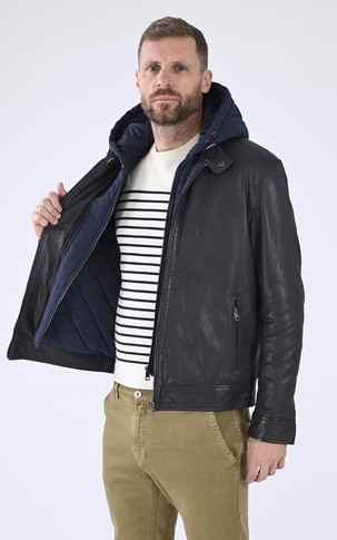 Blouson capuche Edward hood bleu