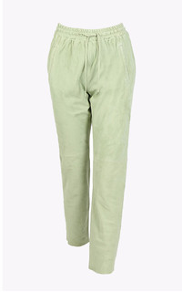 Pantalon jogpant cuir velours Light green