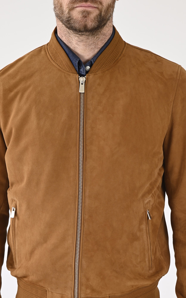 Teddy cuir velours PEM79 cognac Serge Pariente