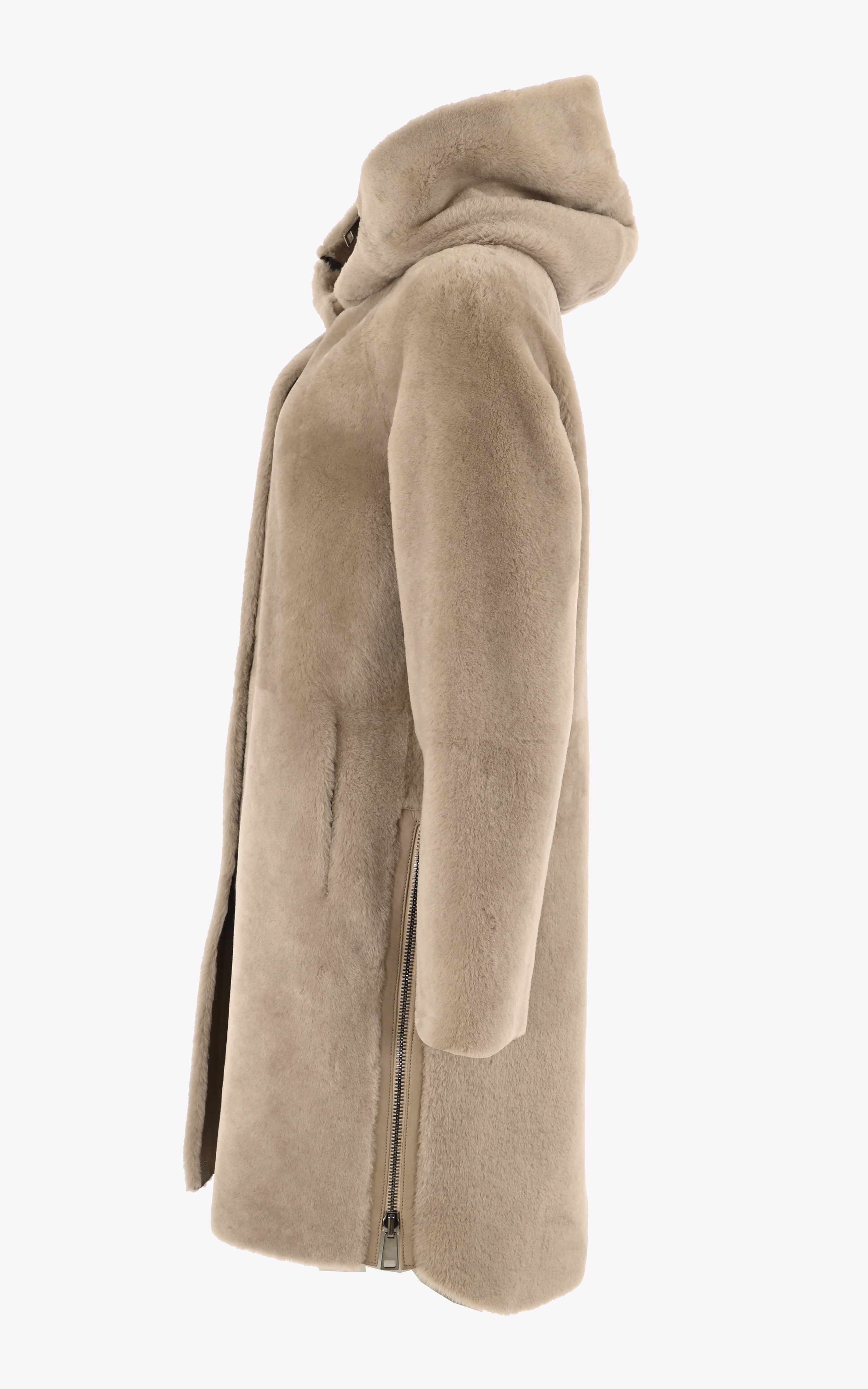 Manteau réversible agneau sable Suprema