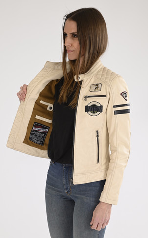 Blouson motard Walkora blanc