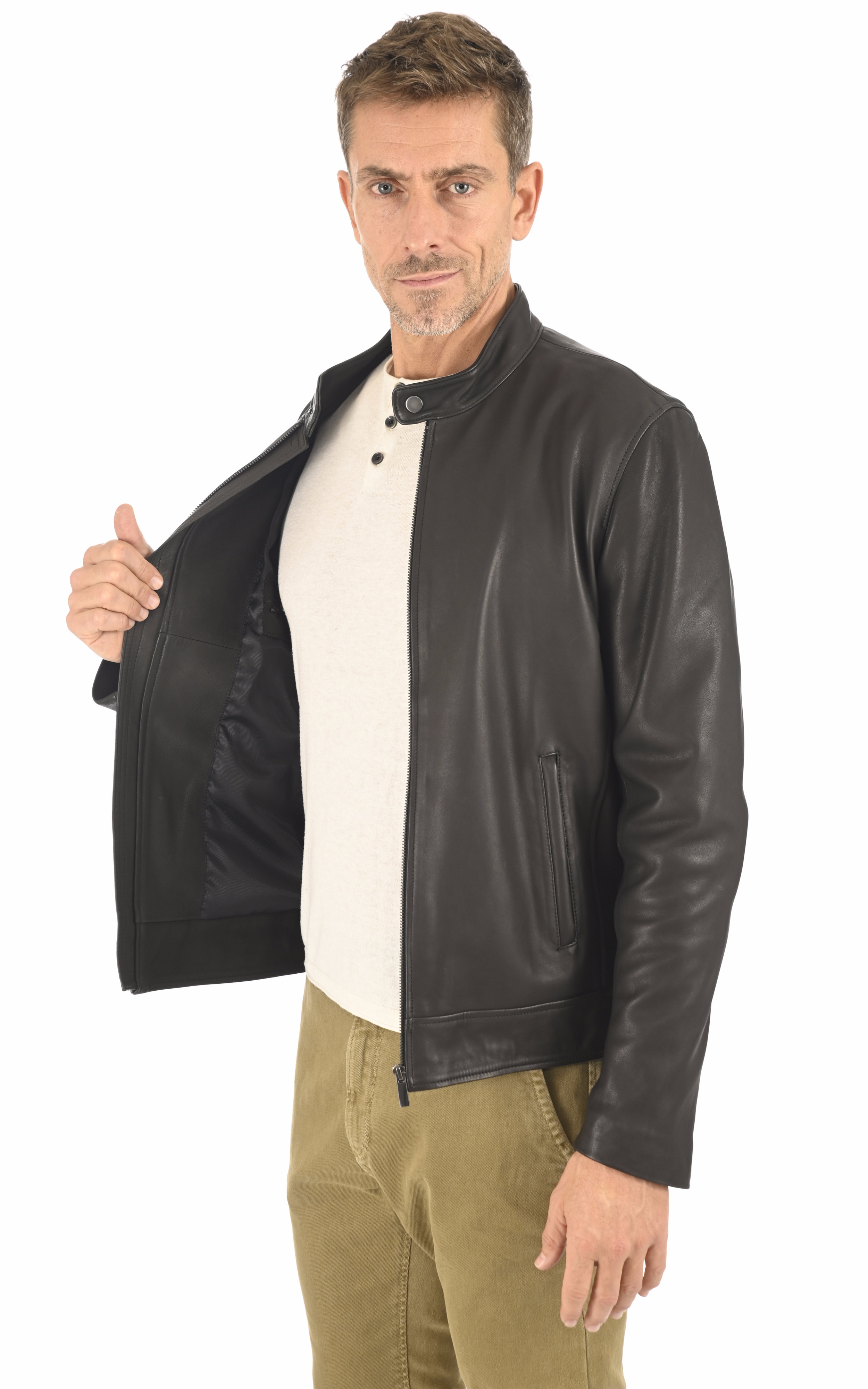 Blouson chic agneau noir La Canadienne