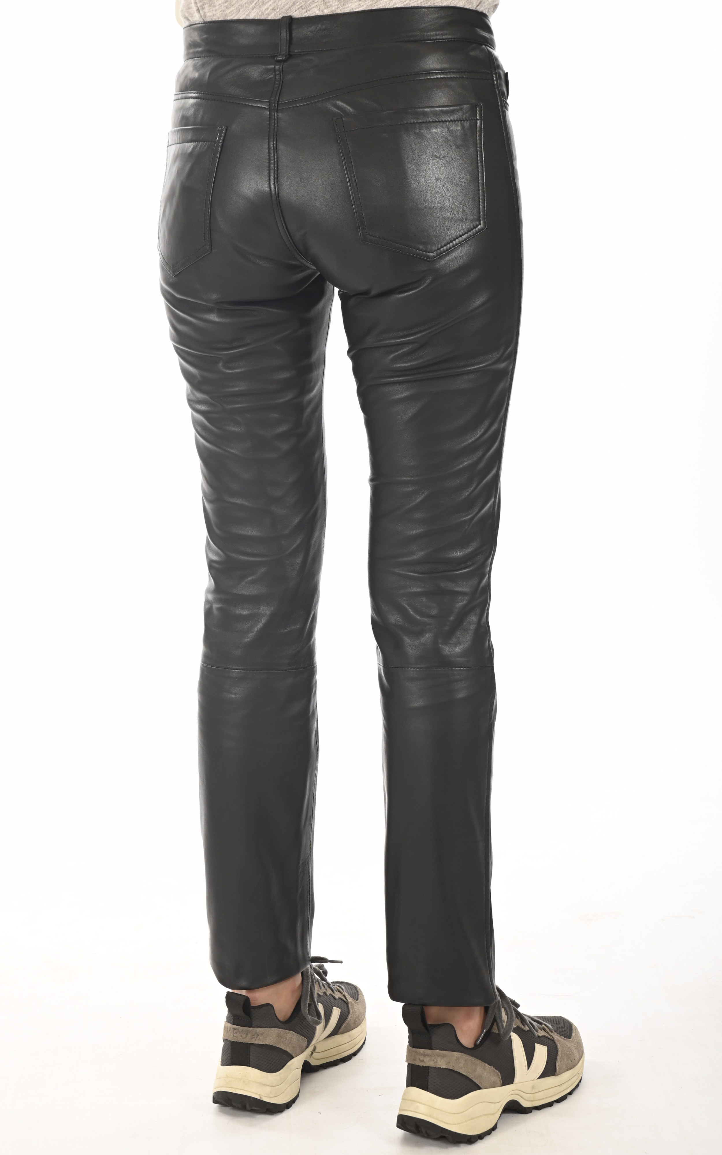 Pantalon slim Sexy cuir noir Serge Pariente